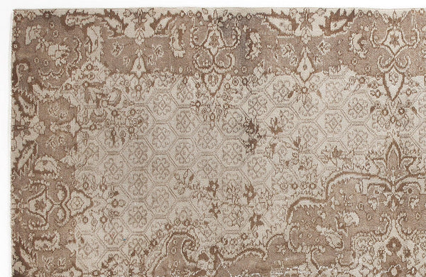 Bej Anadolu Madalyonlu Çiçekli Yün Halı 199x294 - Özel Seri
