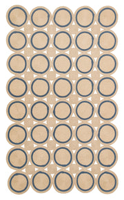 McKinney Bej Geometrik Jüt Hasır Görünümlü Örgü Halı Eko