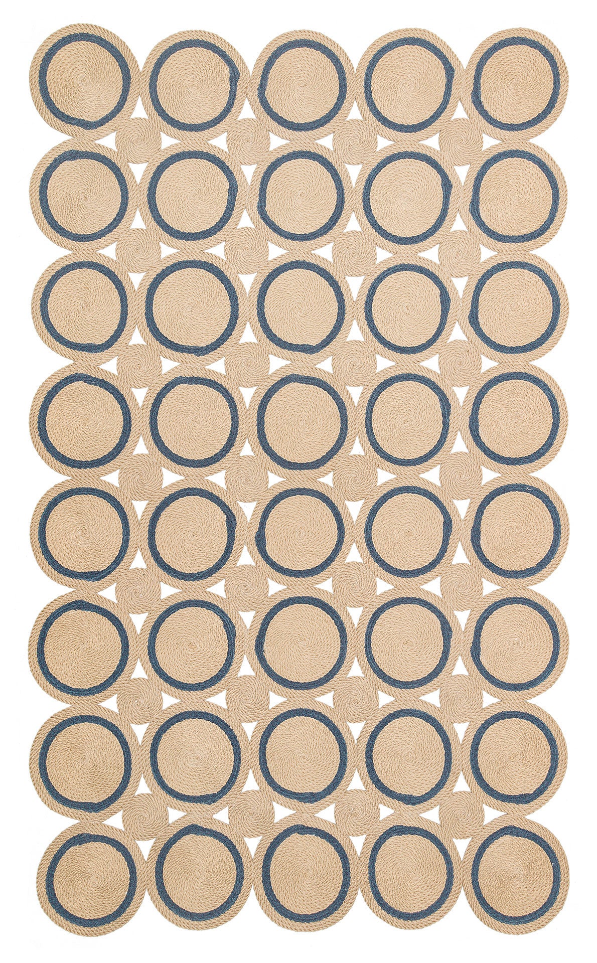 McKinney Bej Geometrik Jüt Hasır Görünümlü Örgü Halı Eko