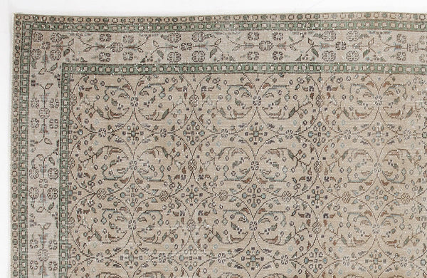 Bej Anadolu Geometrik Klasik Yün Halı 184x300 - Özel Seri