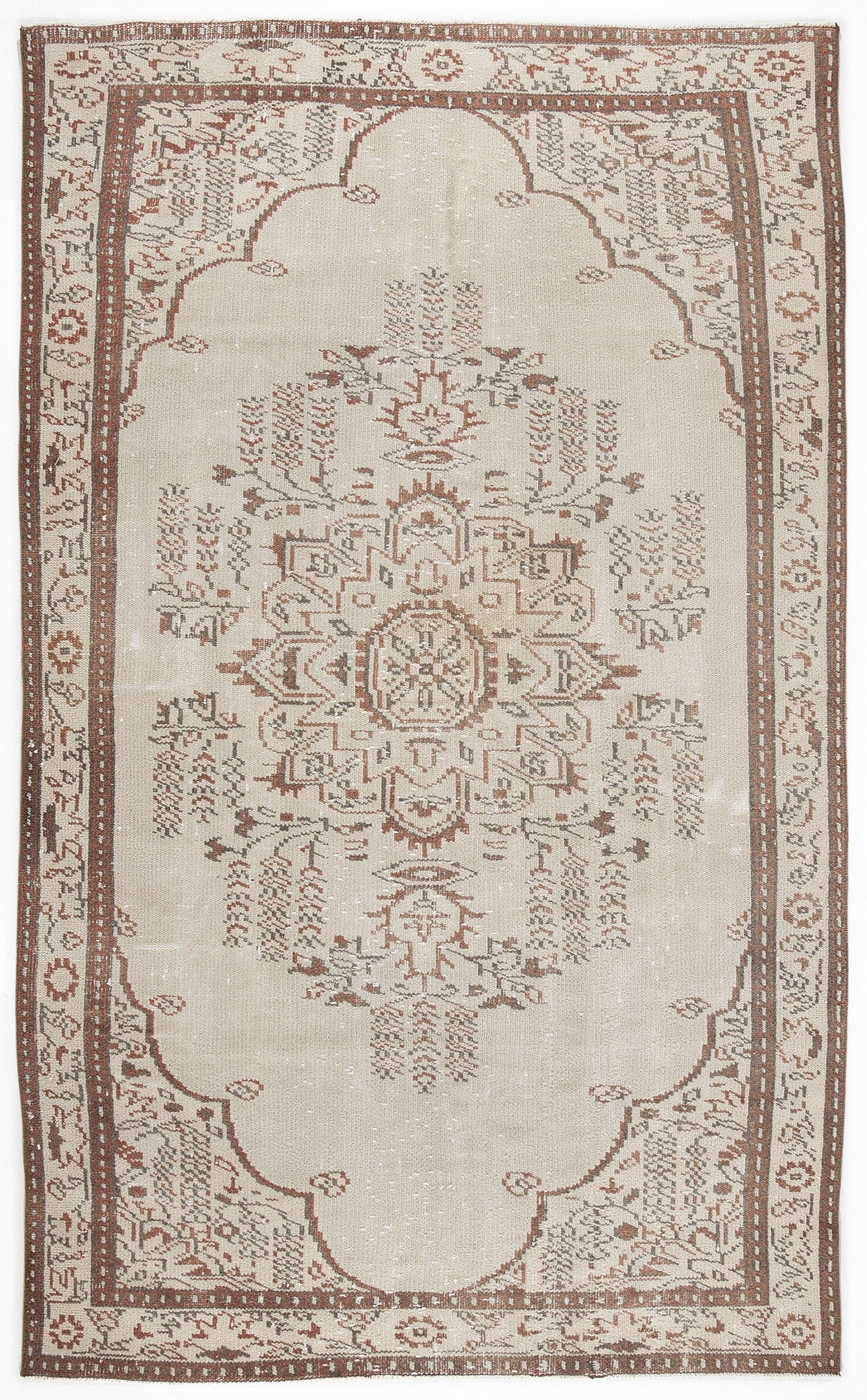 Atina Bej Eskitme Yün El Dokuma Halısı 155 x 262 Apex Unique