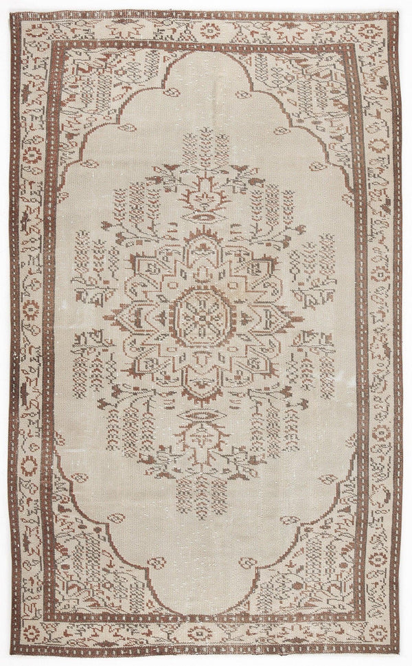 Bej Anadolu Bohem Geometrik Yün Halı 155x262 - Özel Seri