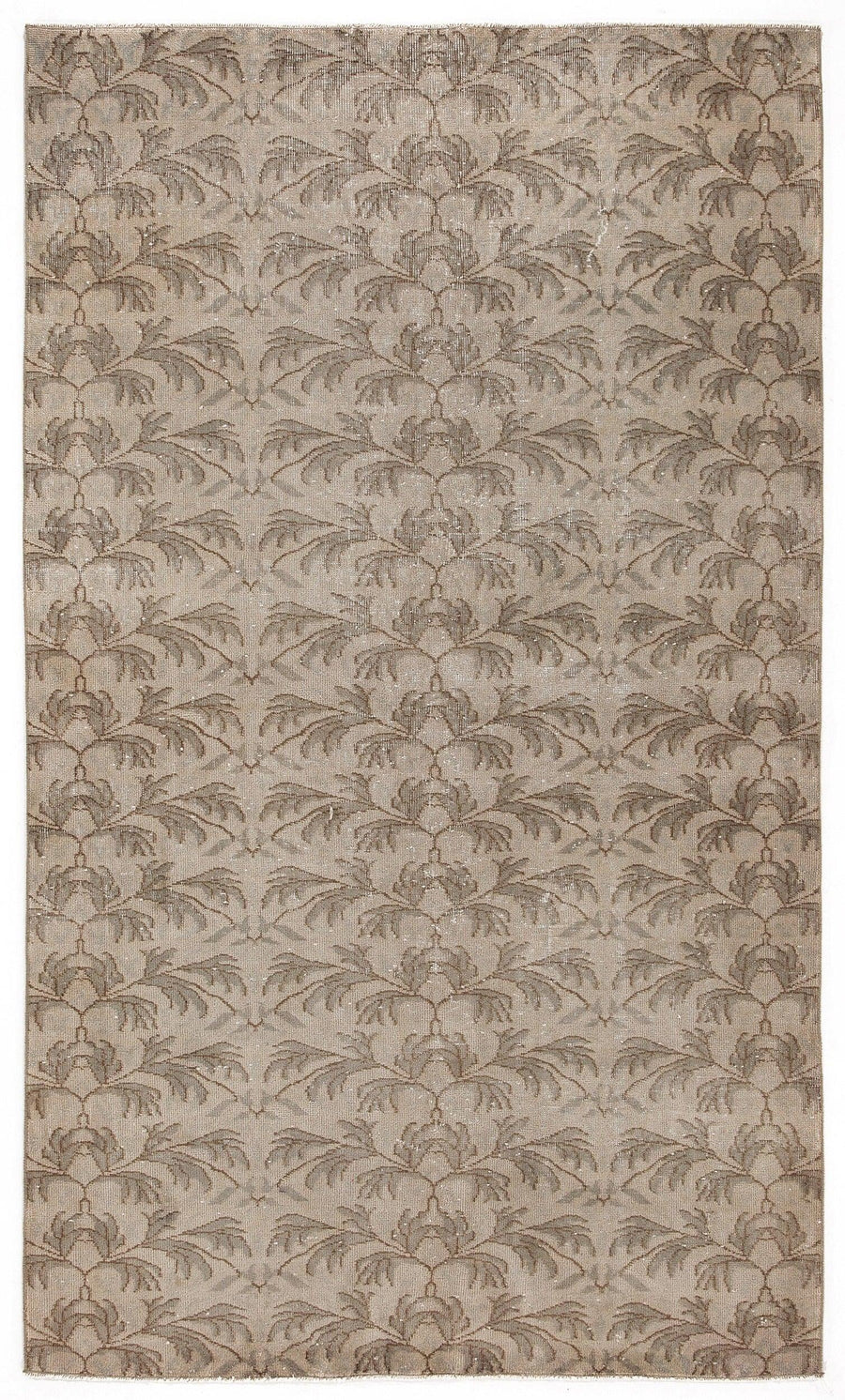 Beige & Brown Modern Floral Wool Area Rug 148x253 cm (4'10" x 8'4") – in the living room