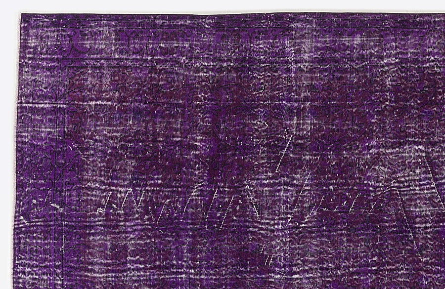 Purple & Grey Abstract Hand-Knotted Wool Rug 164x275 cm (5'5" x 9') – in the living room