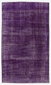 Abstrakter handgeknüpfter Wollteppich in Lila & Grau 164x275 cm