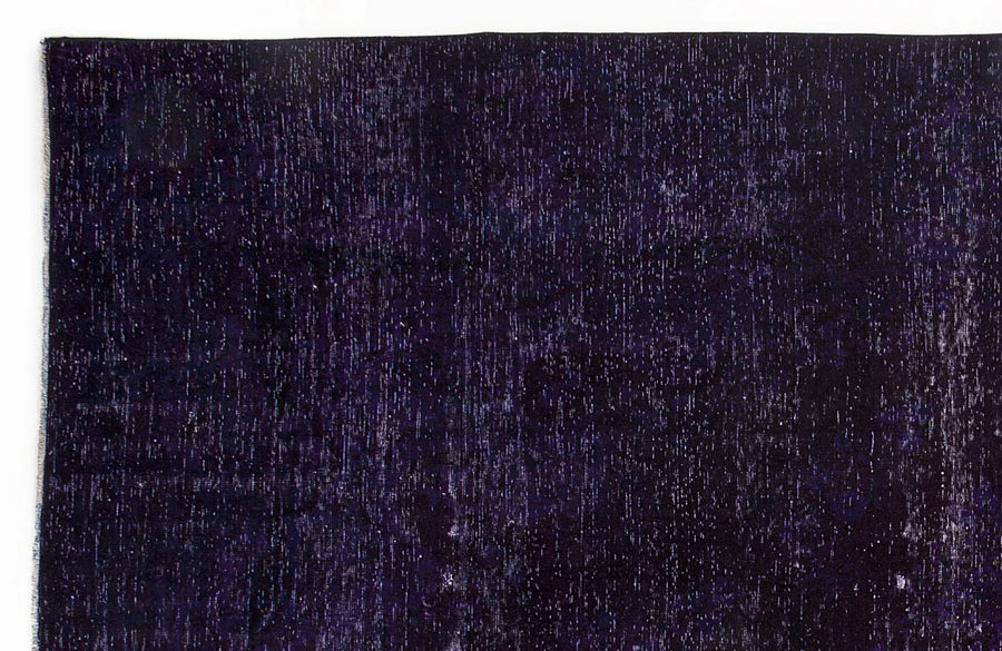 Plain Navy Blue Hand-Knotted Wool Rug 290x300 cm (9'6" x 9'10") – in the living room