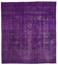 Handgeknüpfter Wollteppich in Lila mit Melange-Optik 295x336 cm