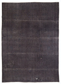 Distressed Black & Red Hand-Knotted Wool Rug 265x373 cm (8'8" x 12'3")
