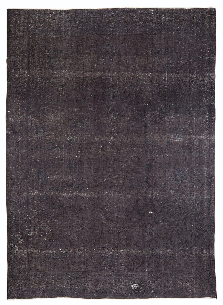 Gri Eskitme Modern Yün Halı 265x373