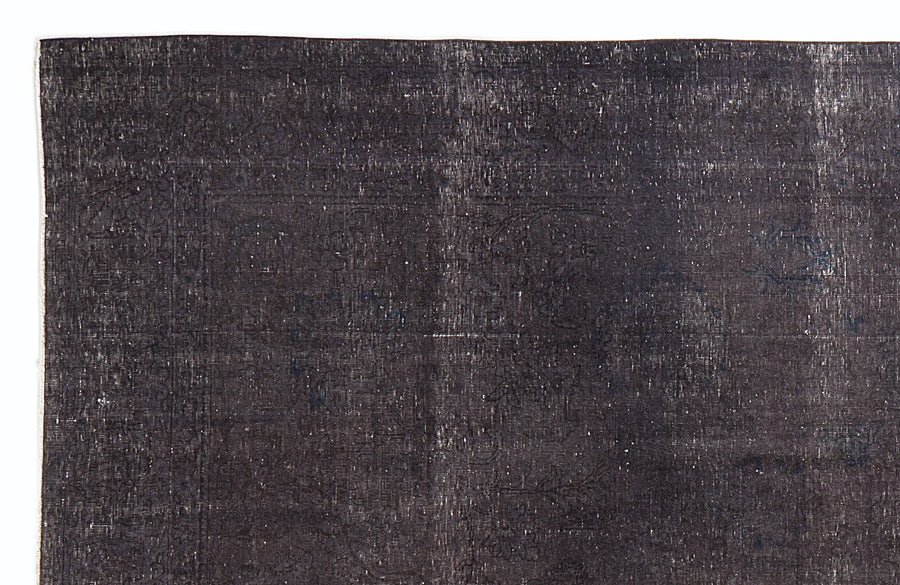 Distressed Black & Red Hand-Knotted Wool Rug 265x373 cm (8'8" x 12'3") – in the living room