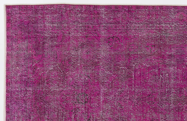 Pembe Bohem Eskitme Yün Halı 157x300