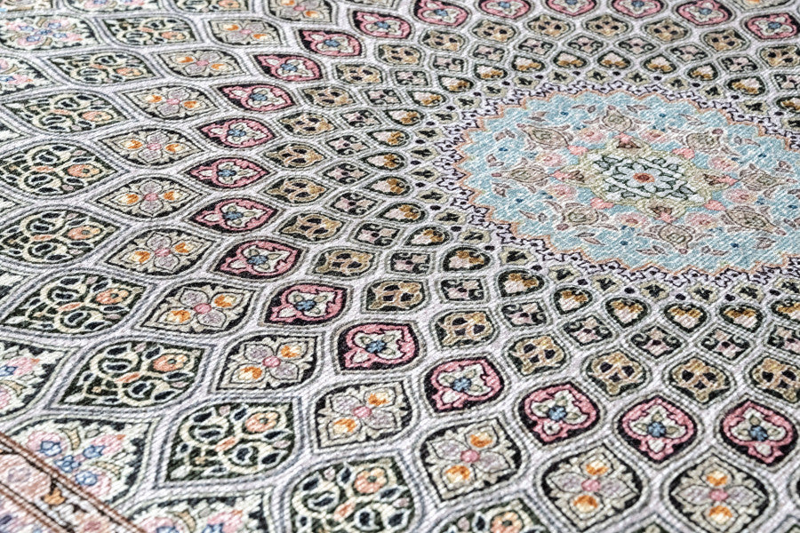 Westland Bej Klasik Pamuk ve Şönil Dijital Baskı Halı Pia Monte