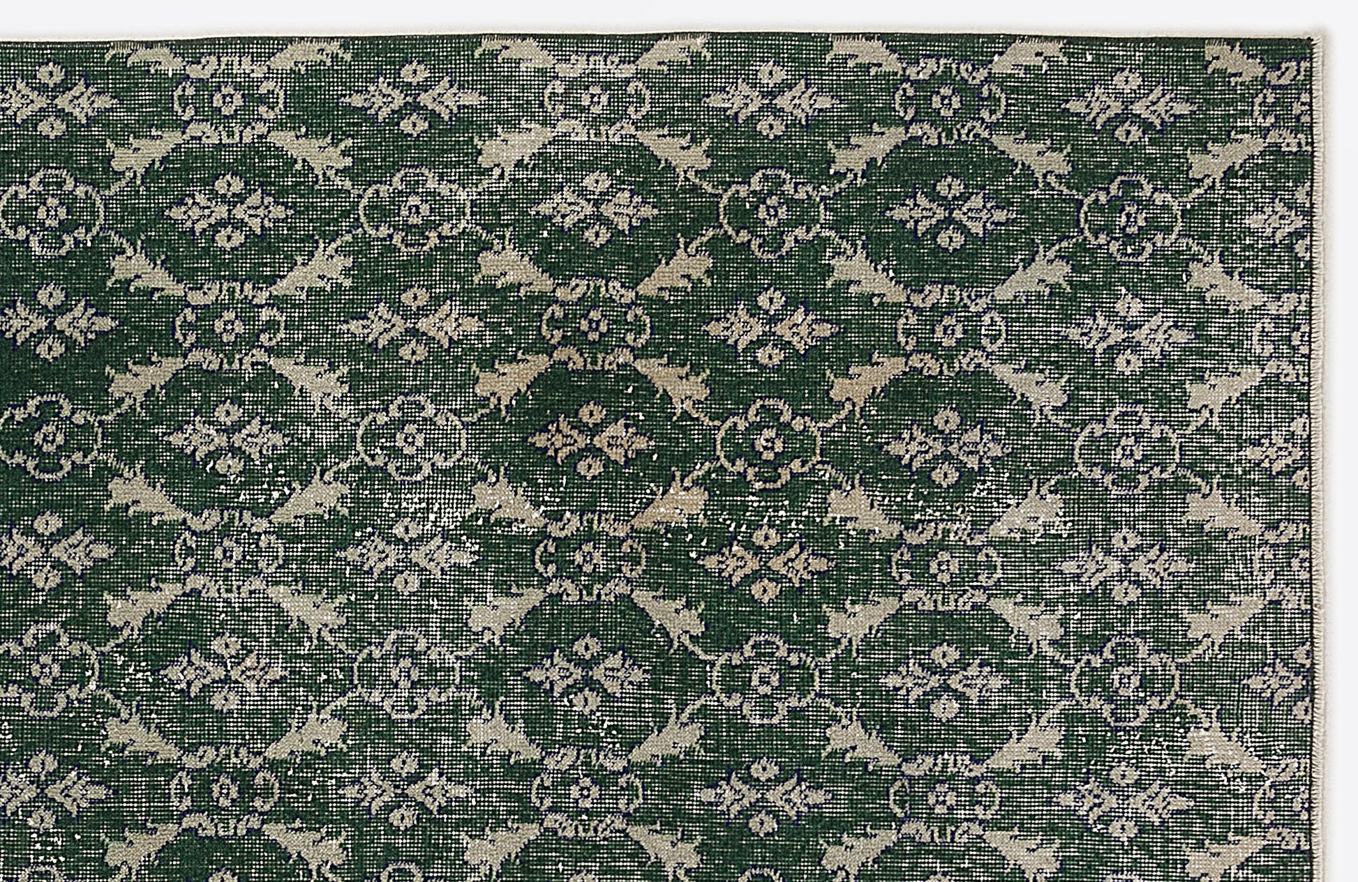 Atina Yeşil Eskitme Yün El Dokuma Halısı 142 x 252 Apex Unique