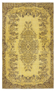 Atina Sarı Eskitme Yün El Dokuma Halısı 163 x 278 Apex Unique