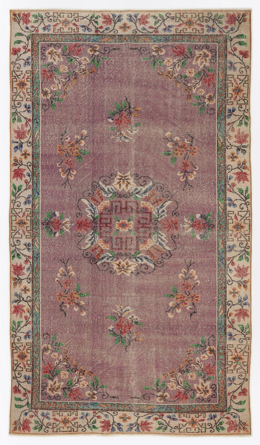 Bej Gold Isparta Geometrik Klasik Yün Halı 166x298 - Özel Seri