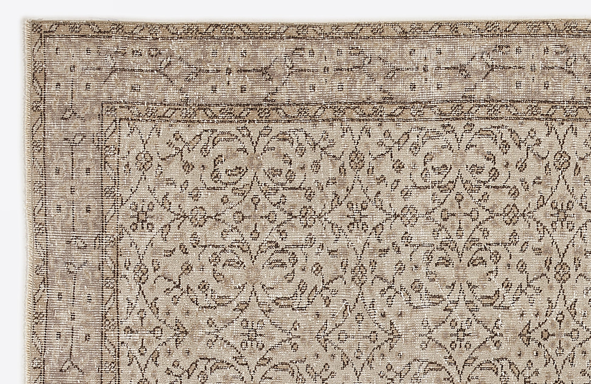 Atina Bej Eskitme Yün El Dokuma Halısı 179 x 277 Apex Unique