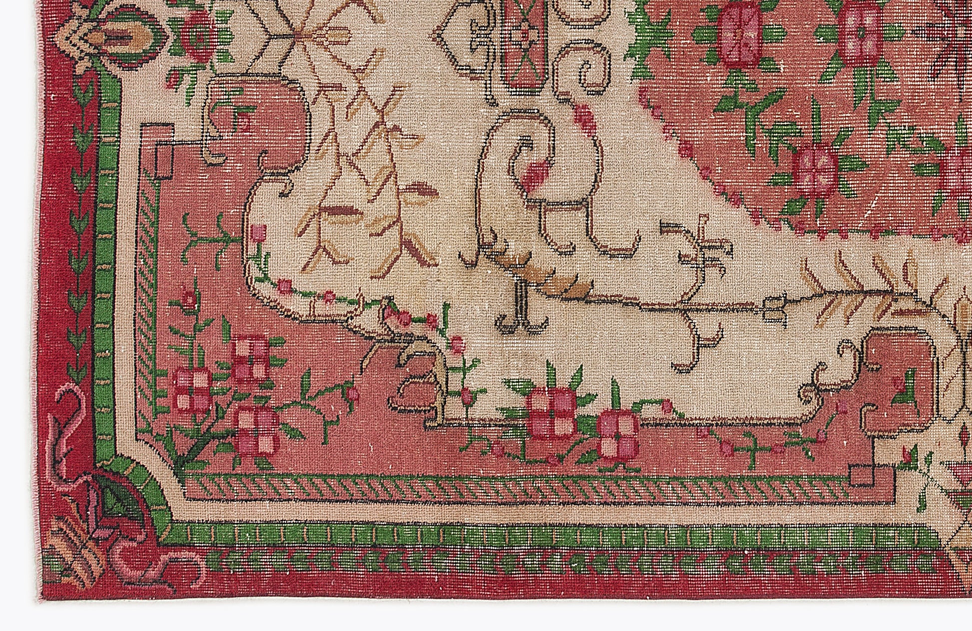 Atina Pembe Eskitme Yün El Dokuma Halısı 170 x 280 Apex Unique