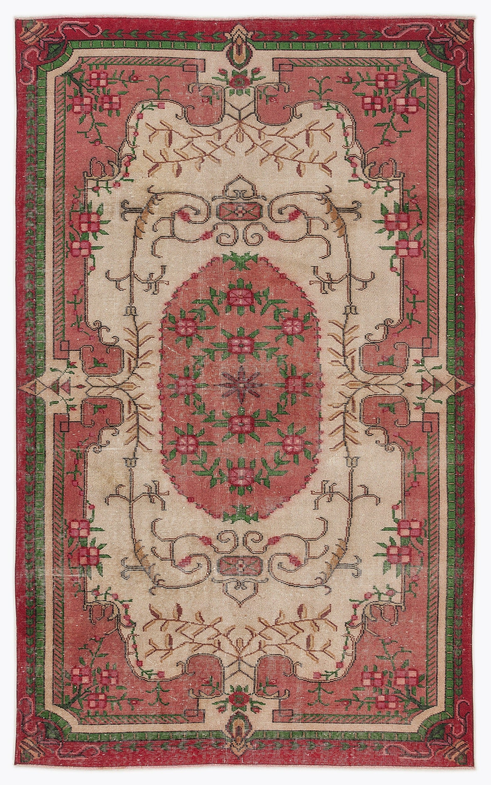 Atina Pembe Eskitme Yün El Dokuma Halısı 170 x 280 Apex Unique