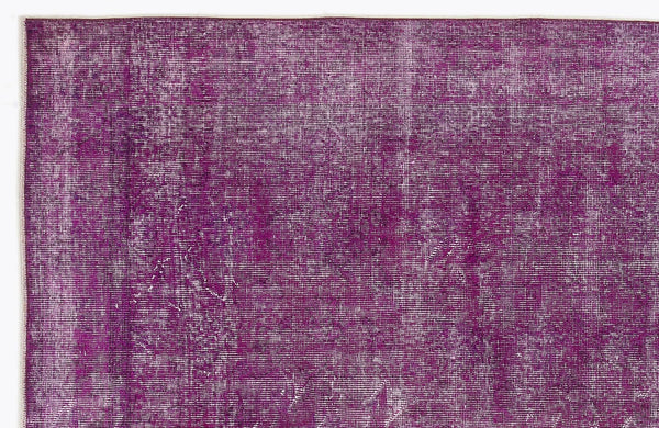 Pembe Eskitme Geometrik Yün Halı 184x285