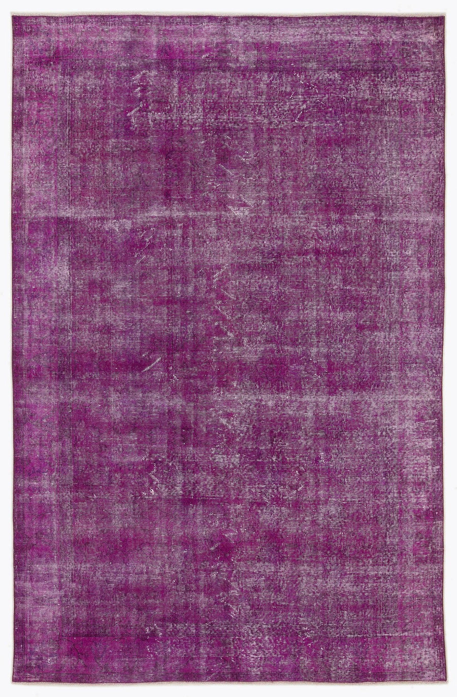 Pembe Eskitme Geometrik Yün Halı 184x285