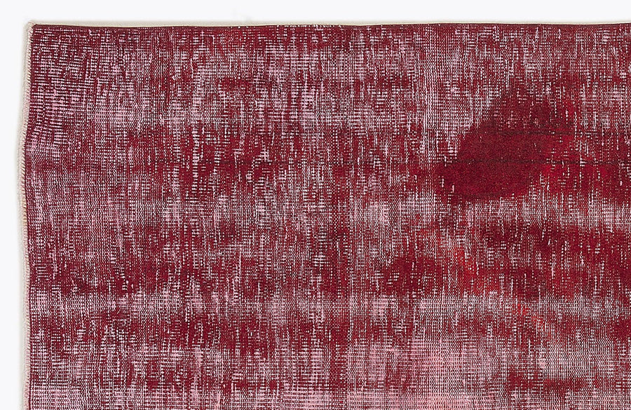 Solid Burgundy Hand-Knotted Wool Rug with Non-Slip Back 180x276 cm (5'11" x 9'1") – in the living room