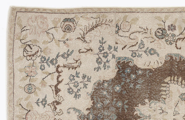 Bej Anadolu Eskitme Madalyonlu Yün Halı 175x308 - Özel Seri
