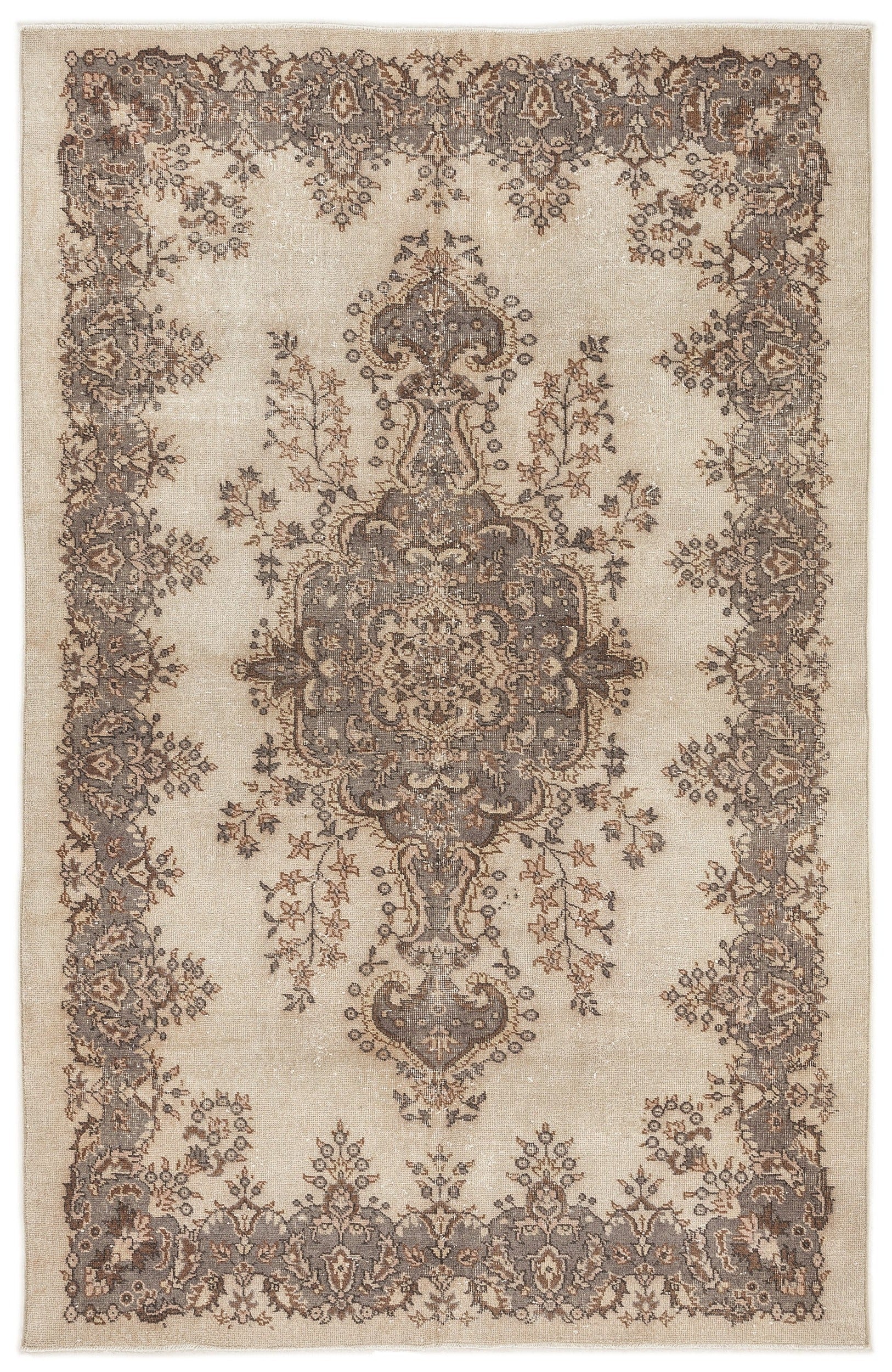 Atina Bej Eskitme Yün El Dokuma Halısı 178 x 276 Apex Unique