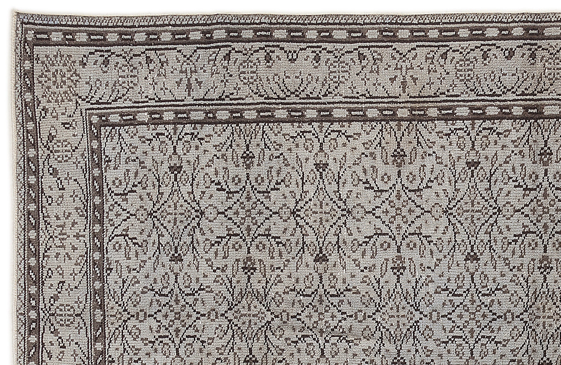 Atina Gri Eskitme Yün El Dokuma Halısı 150 x 268 Apex Unique