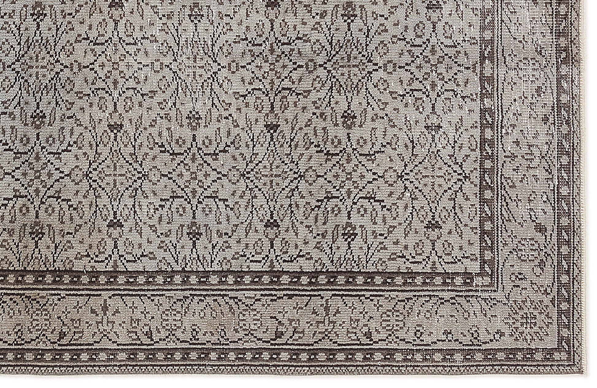 Atina Gri Eskitme Yün El Dokuma Halısı 150 x 268 Apex Unique