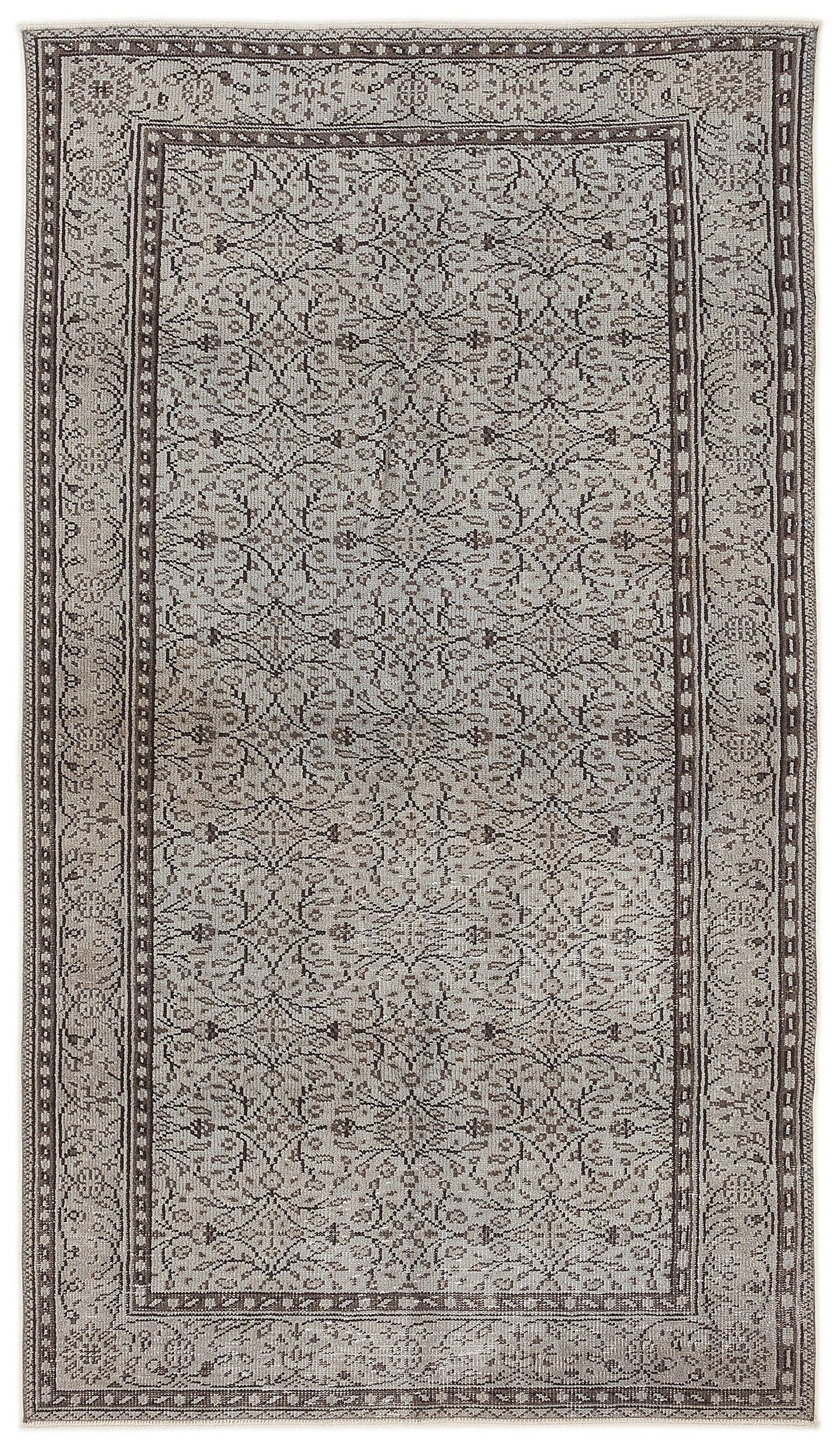 Atina Gri Eskitme Yün El Dokuma Halısı 150 x 268 Apex Unique