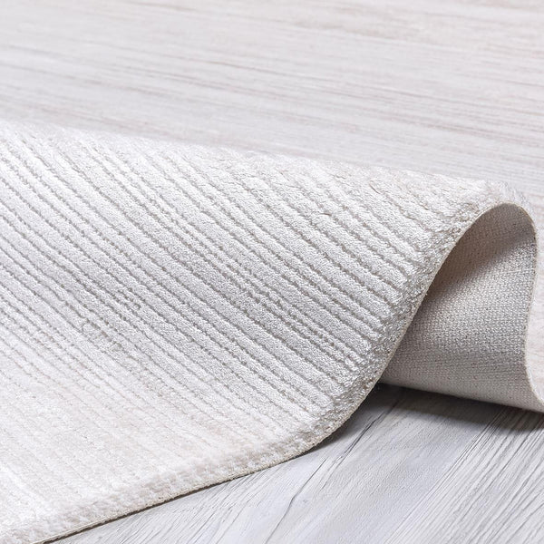 Beyaz Gri Minimalist Modern Triko Halı - Pati Dostu - Toz Vermez