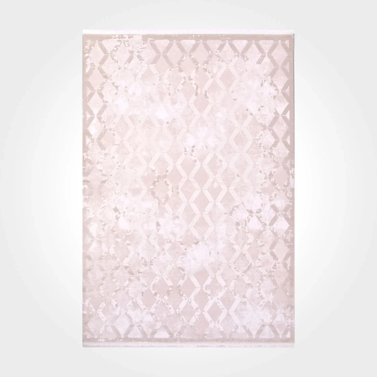 Krem Geometrik Modern Triko Halı - Pati Dostu - Toz Vermez