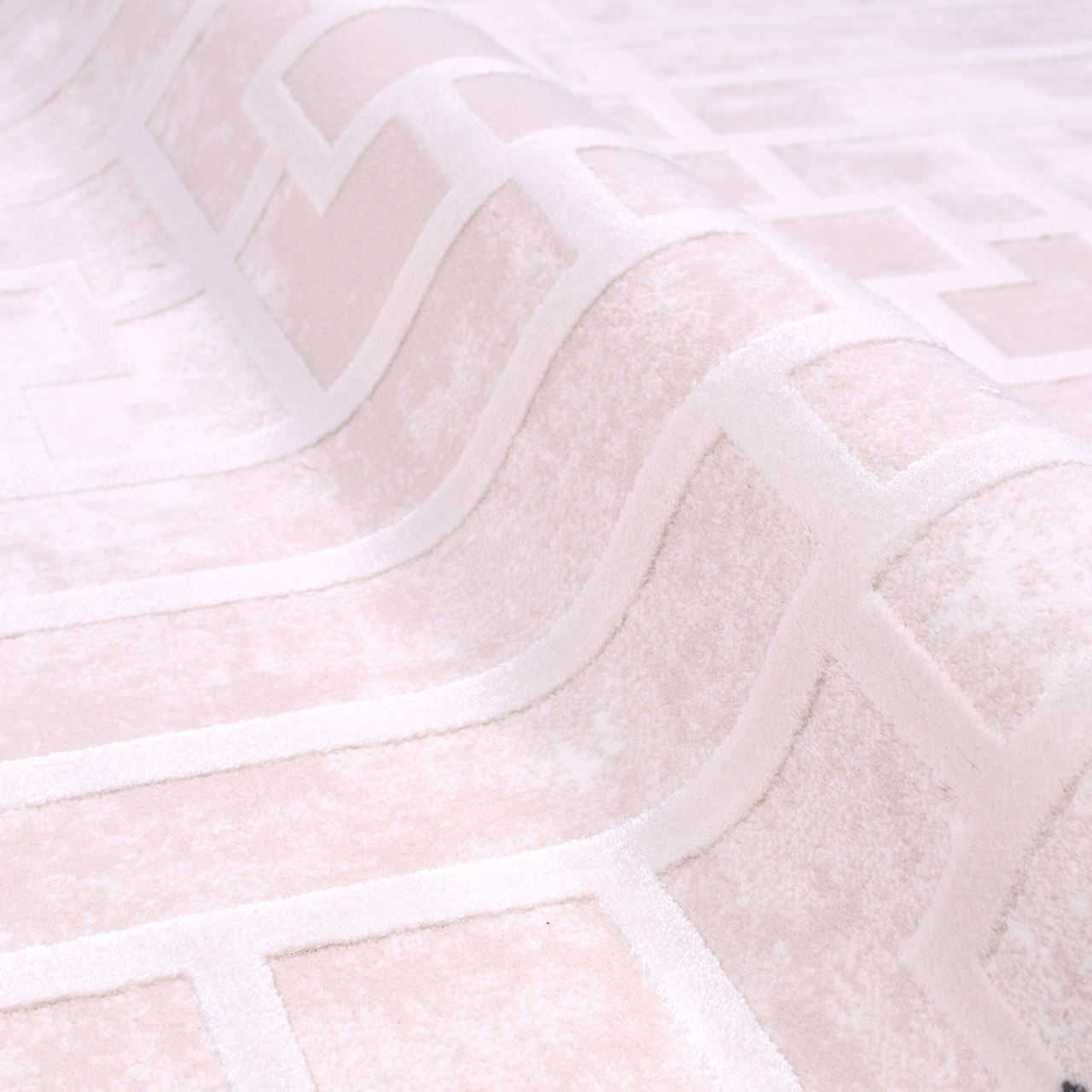 Milani Gri Geometrik Triko Akrilik Makine Halısı Crea