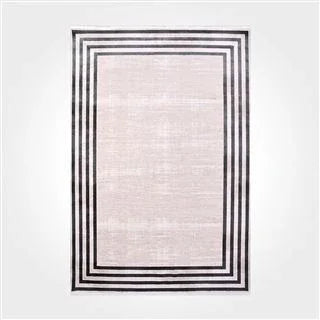Beyaz Dokulu Minimalist Triko Halı - Pati Dostu - Toz Vermez
