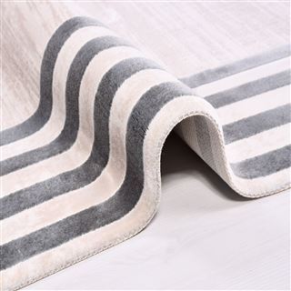 Lia Krem Çerçeveli Triko Akrilik Makine Halısı Crea