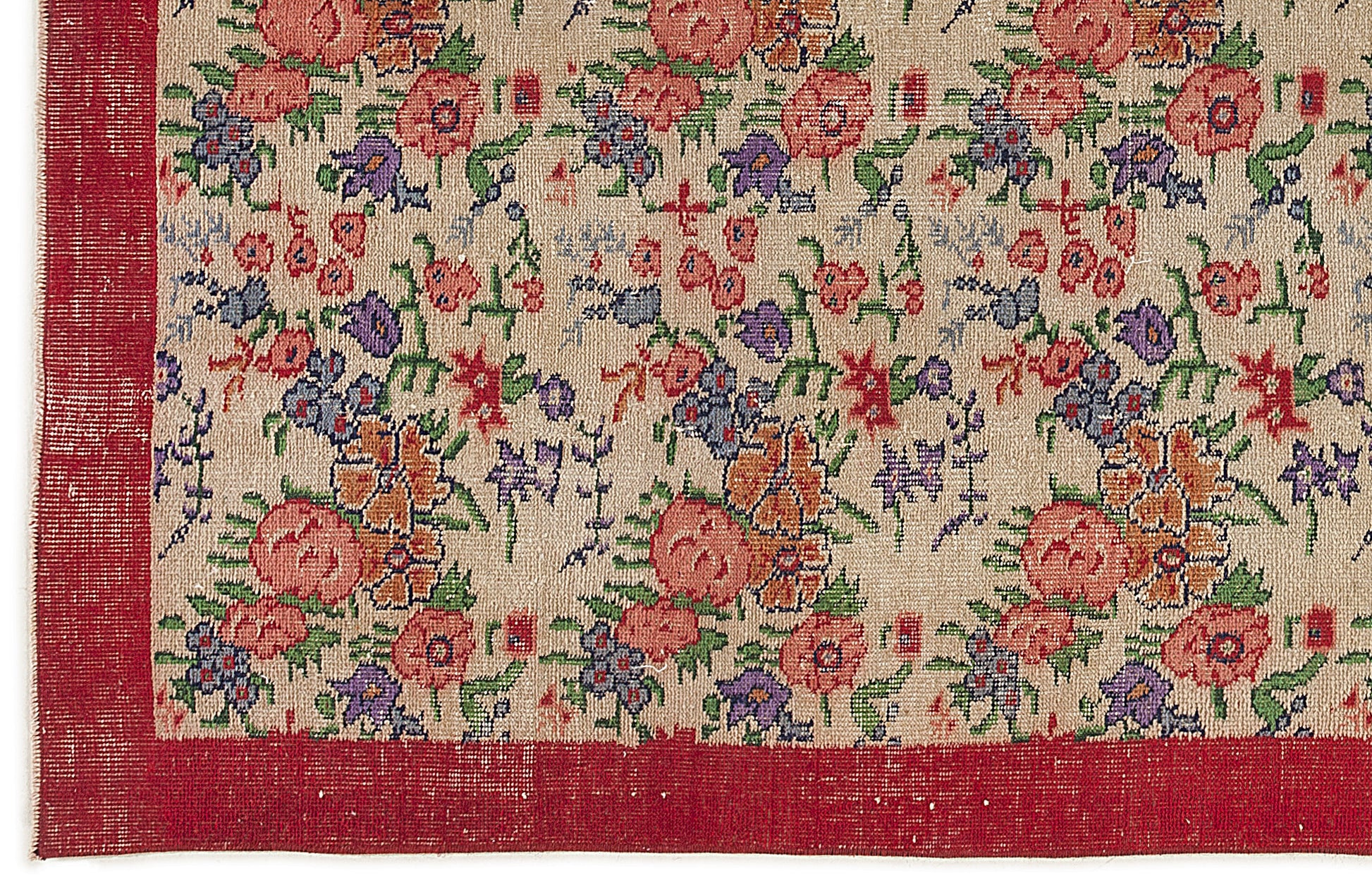 Atina Krem Eskitme Yün El Dokuma Halısı 160 x 290 Apex Unique