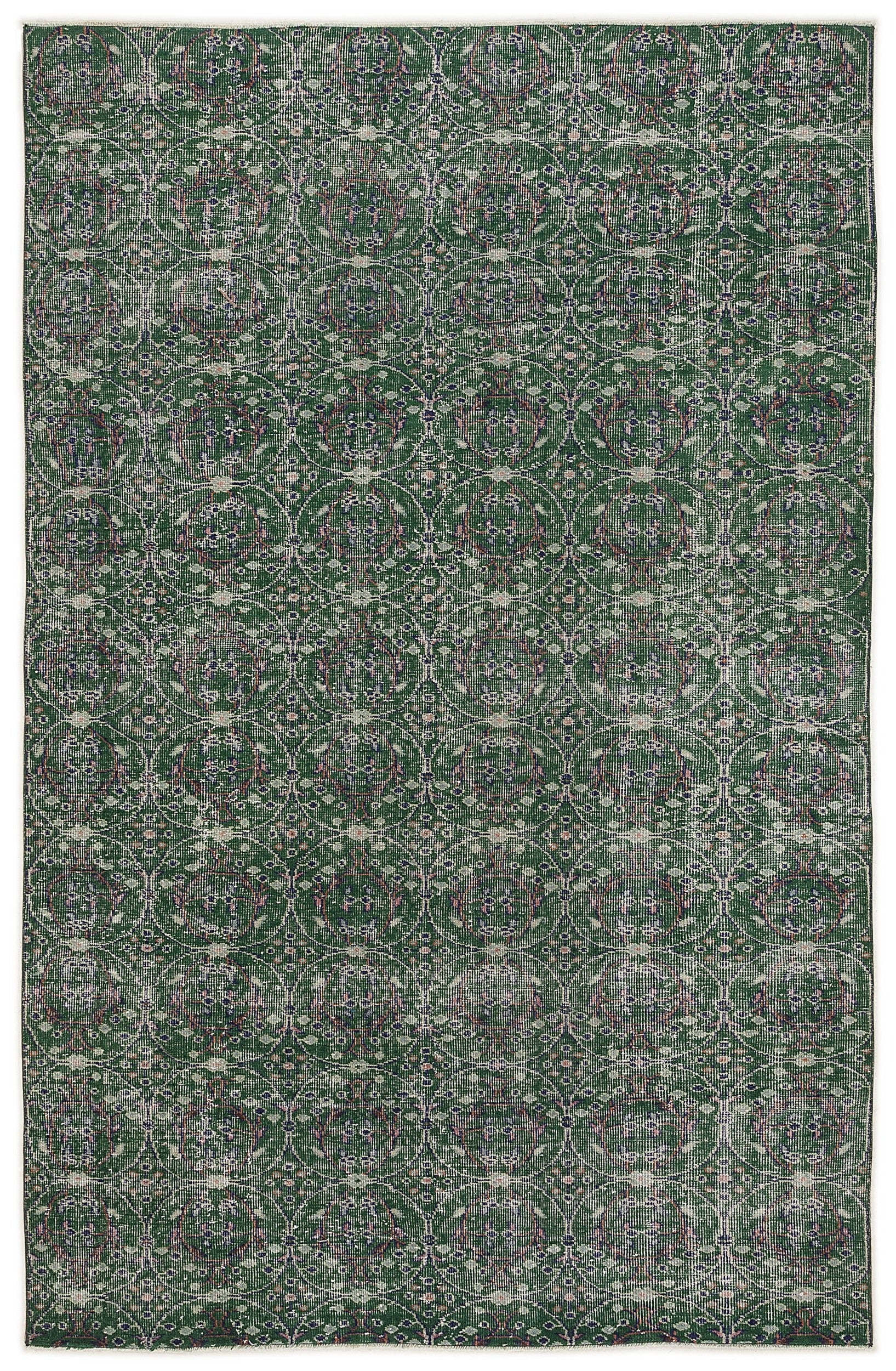 Atina Yeşil Eskitme Yün El Dokuma Halısı 172 x 272 Apex Unique