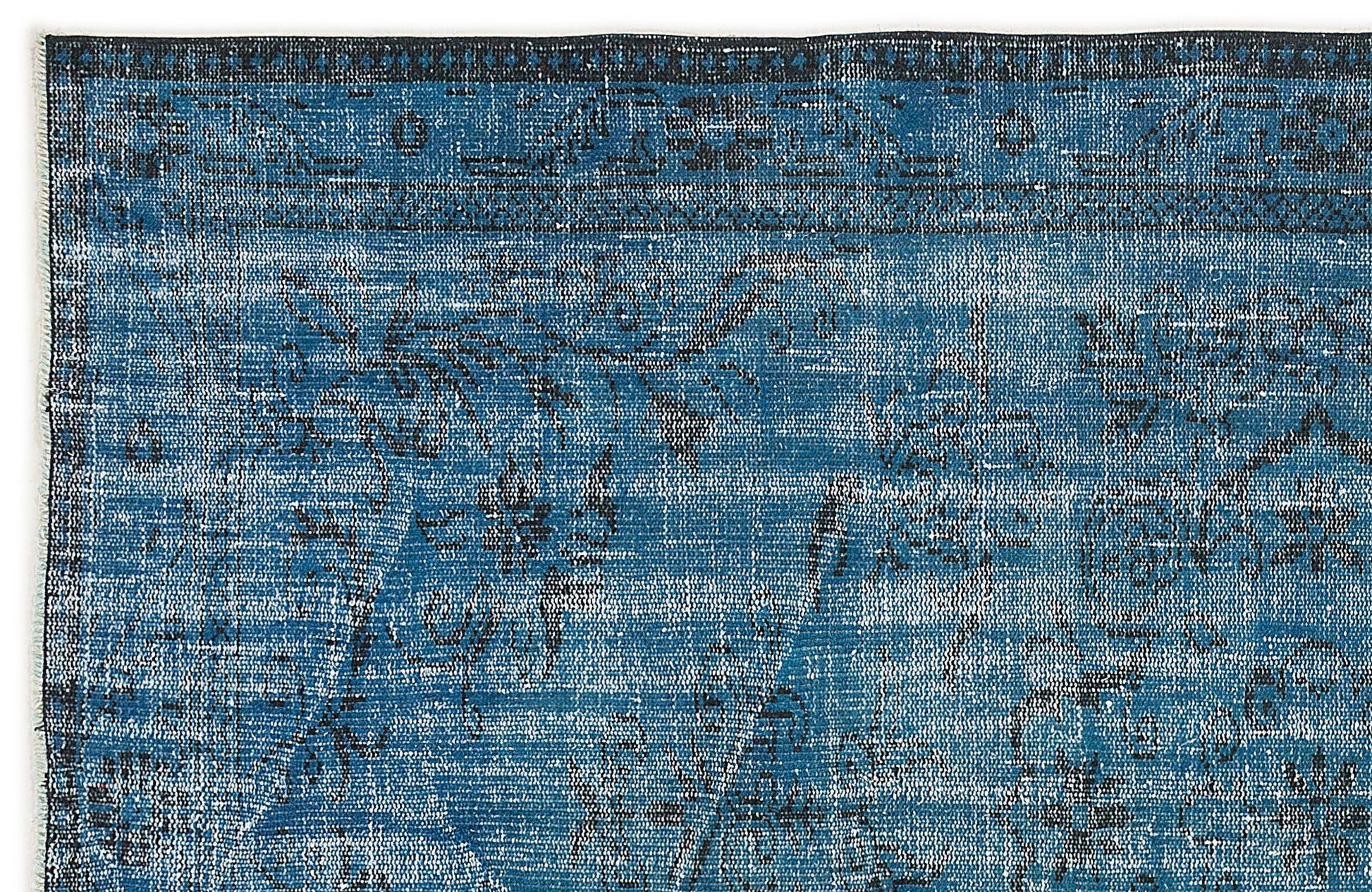 Atina Turkuaz Eskitme Yün El Dokuma Halısı 160 x 262 Apex Unique