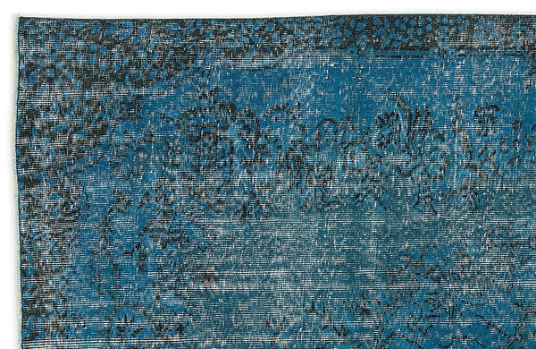 Krem Mavi Bohem Eskitme Yün Halı 178x276