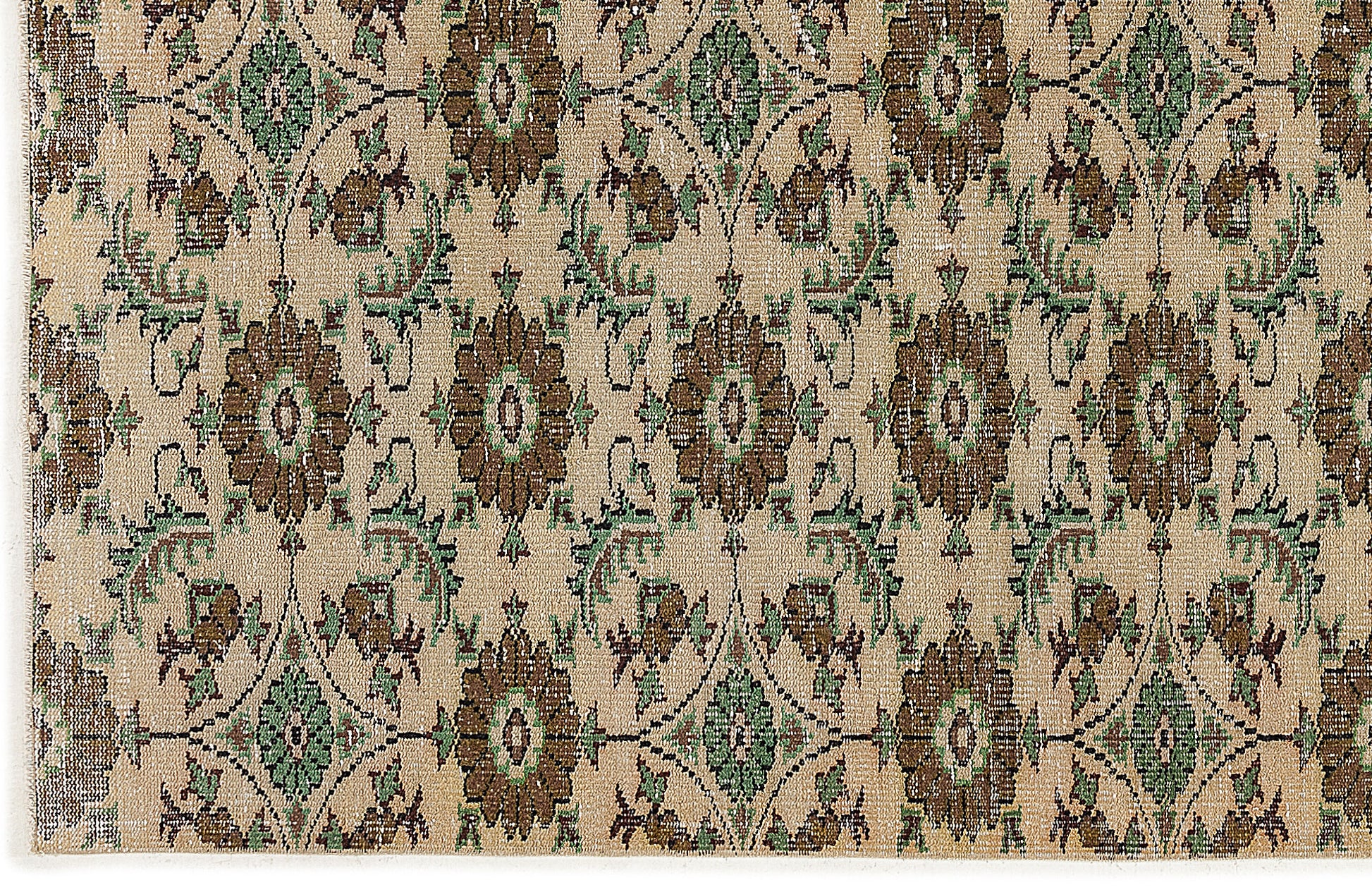 Atina Krem Eskitme Yün El Dokuma Halısı 167 x 248 Apex Unique