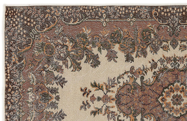 Bej Isparta Klasik Madalyonlu Yün Halı 145x279 - Özel Seri