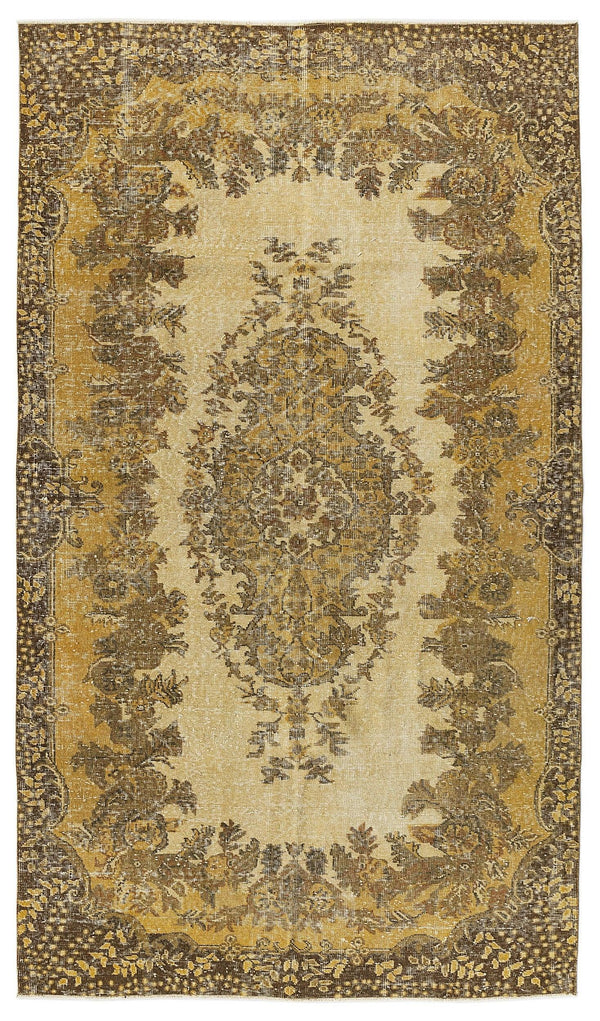 Sarı Anadolu Eskitme Klasik Yün Halı 161x287 - Özel Seri