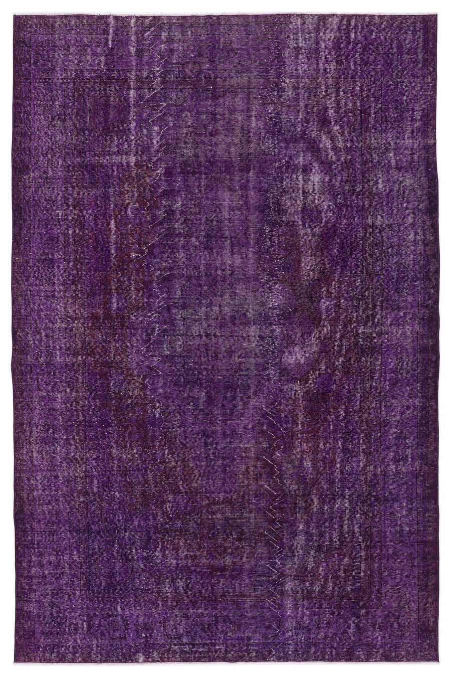 Bordo Gri Isparta Eskitme Madalyonlu Yün Halı 205x314 - Özel Seri
