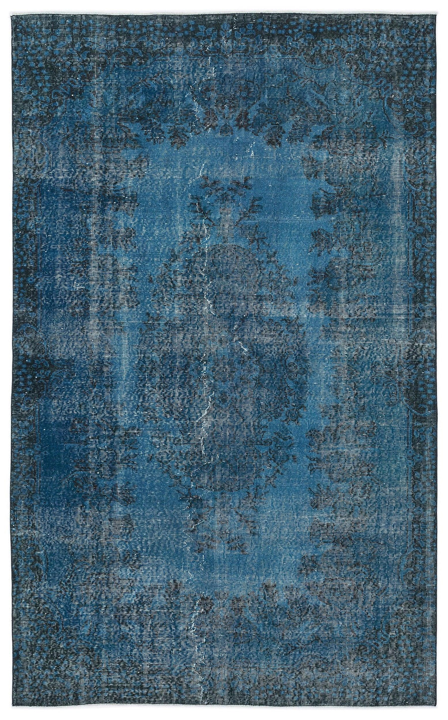 Gri Lacivert Bohem Eskitme Yün Halı 170x276