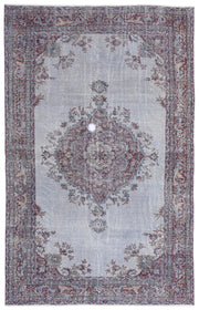 Atina Mavi Eskitme Yün El Dokuma Halısı 178 x 282 Apex Unique