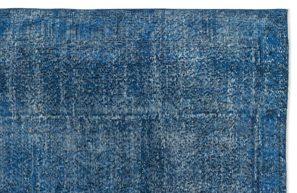 Beyaz Lacivert Bohem Eskitme Yün Halı 161x275