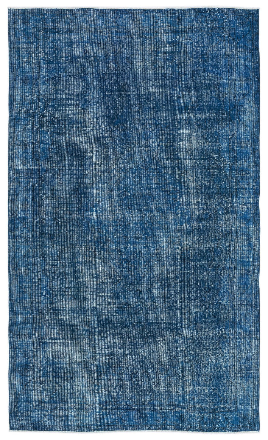 Beyaz Lacivert Bohem Eskitme Yün Halı 161x275
