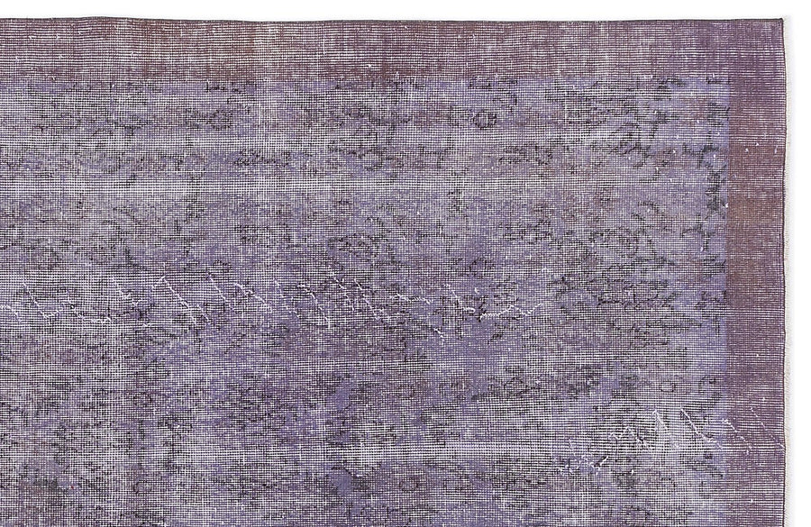 Purple & Grey Abstract Hand-Knotted Wool Rug 150x253 cm (4'11" x 8'4") – in the living room