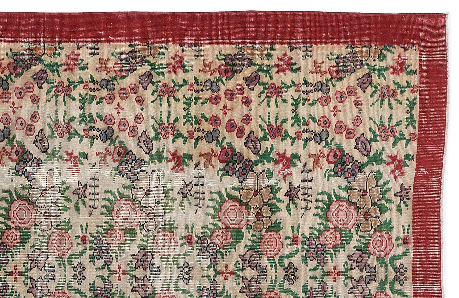 Atina Krem Eskitme Yün El Dokuma Halısı 163 x 285 Apex Unique