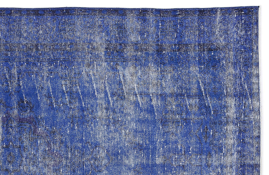Moderner handgeknüpfter Wollteppich in Blau & Grau, abstrakt 159x258 cm – im Wohnzimmer
